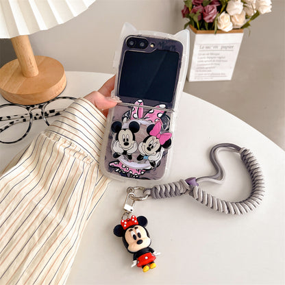 Cute Cartoon Case with Strap and Stand for Samsung Galaxy Z Flip Series