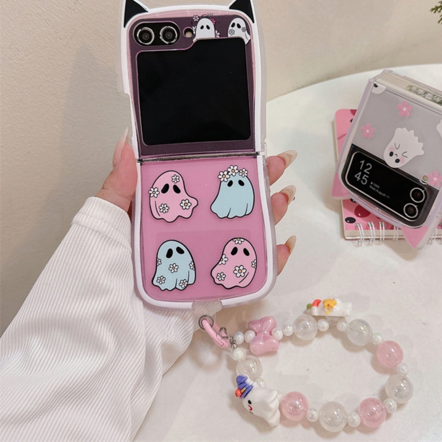 Cute Ghost & Flower Case for Samsung Z Flip Series