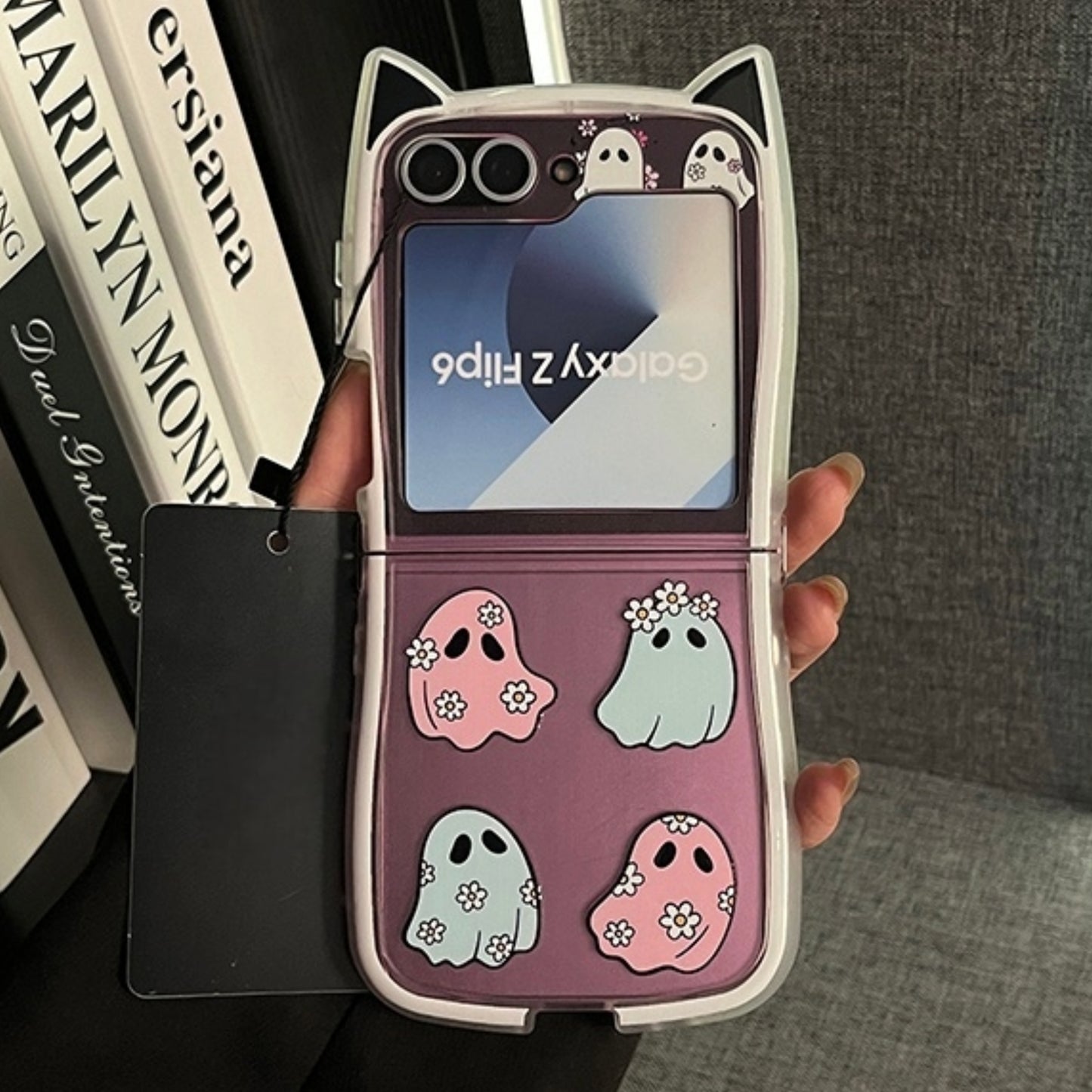 Cute Ghost & Flower Case for Samsung Z Flip Series