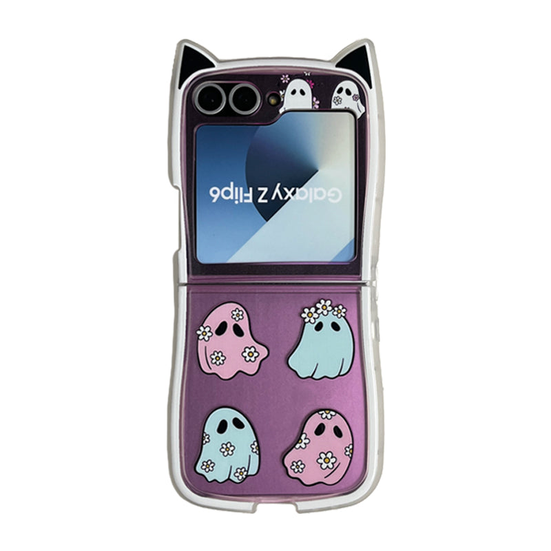 Cute Ghost & Flower Case for Samsung Z Flip Series