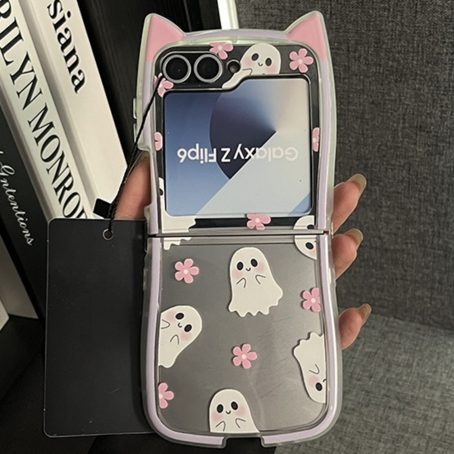 Cute Ghost & Flower Case for Samsung Z Flip Series