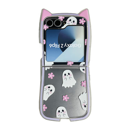 Cute Ghost & Flower Case for Samsung Z Flip Series