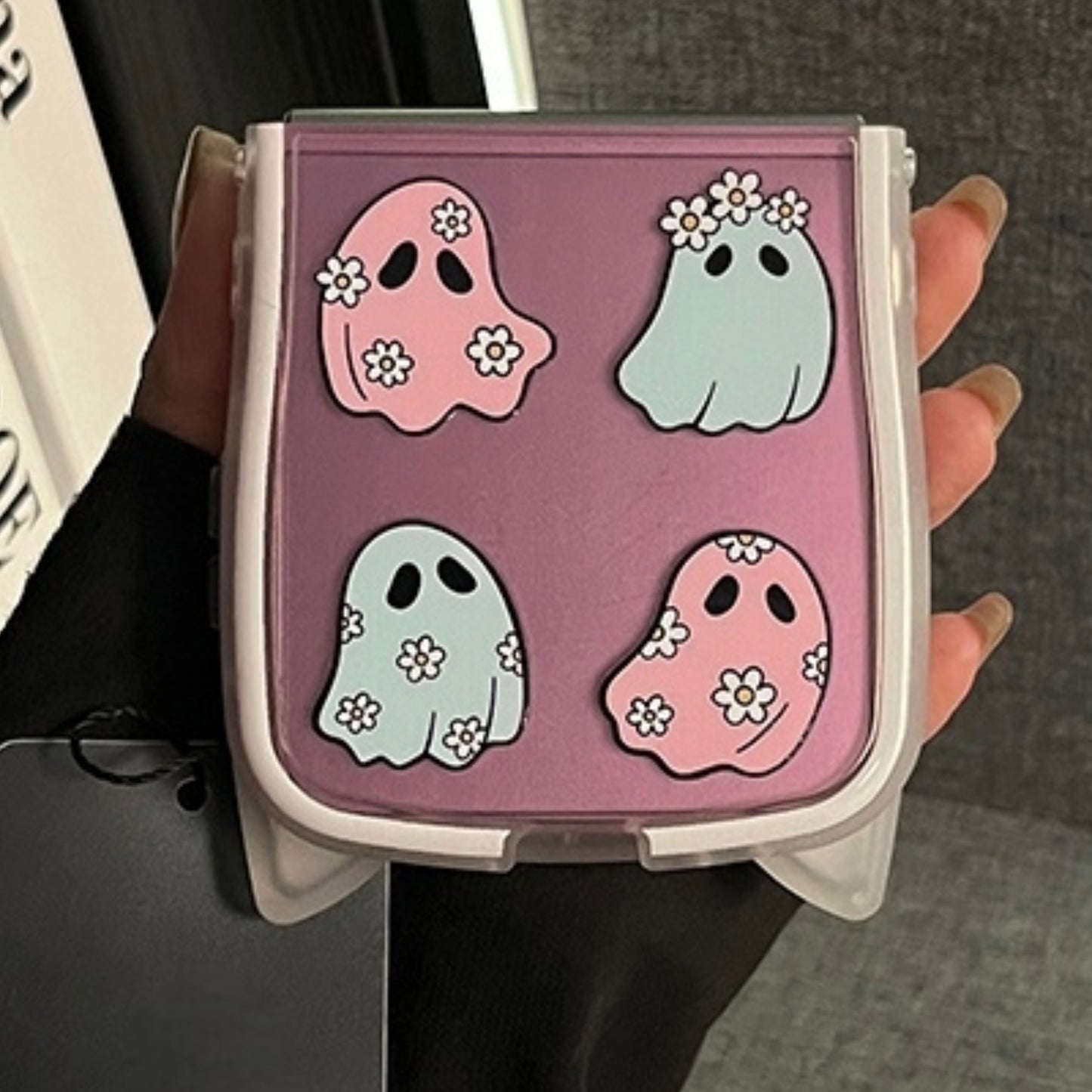 Cute Ghost & Flower Case for Samsung Z Flip Series