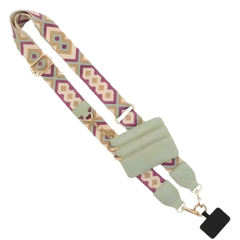 Phone Strap with Zippered Pouch