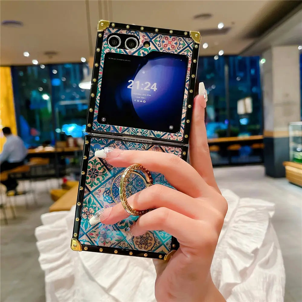 Retro Boho Style Ring Case for Galaxy Z Flip Series