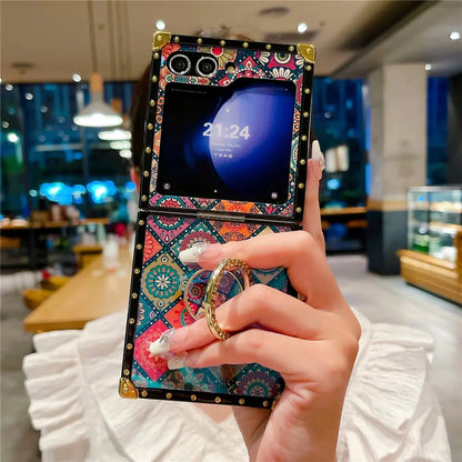 Retro Boho Style Ring Case for Galaxy Z Flip Series