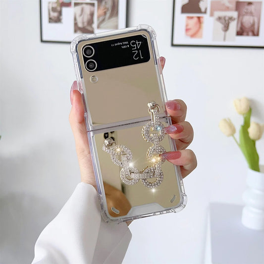 Luxury Rhinestone Mirror Case for Samsung Galaxy Z Flip 3 & 4