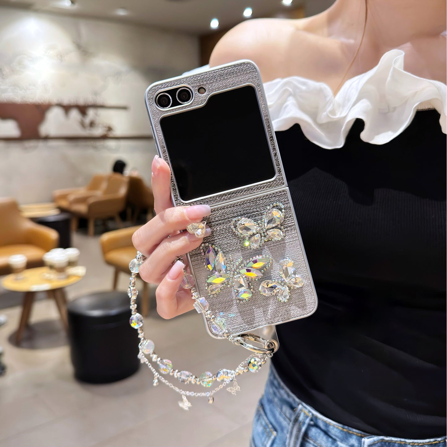 Luxury Diamond Butterfly Case for Samsung Z Flip Series