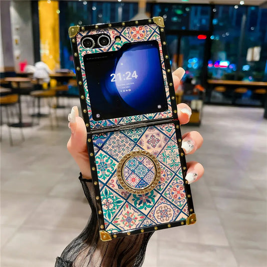 Retro Boho Style Ring Case for Galaxy Z Flip Series