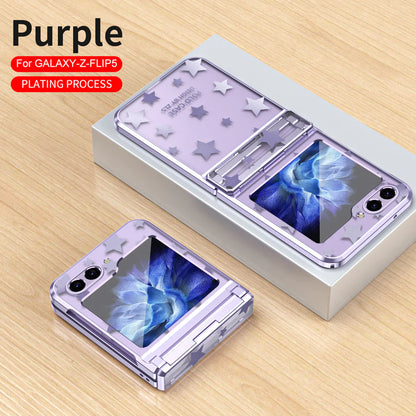 Electroplating Star Phone Case For Samsung Galaxy Z Flip5 Flip4 Flip3 5G