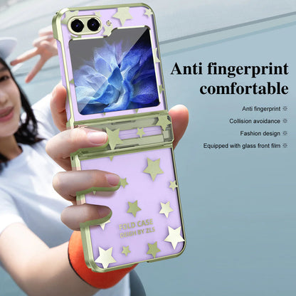 Electroplating Star Phone Case For Samsung Galaxy Z Flip5 Flip4 Flip3 5G