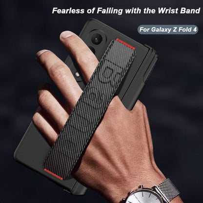 MAGNETIC CASE WITH WRIST BAND & HINGE PEN HOLDER FOR SAMSUNG GALAXY Z FOLD 4